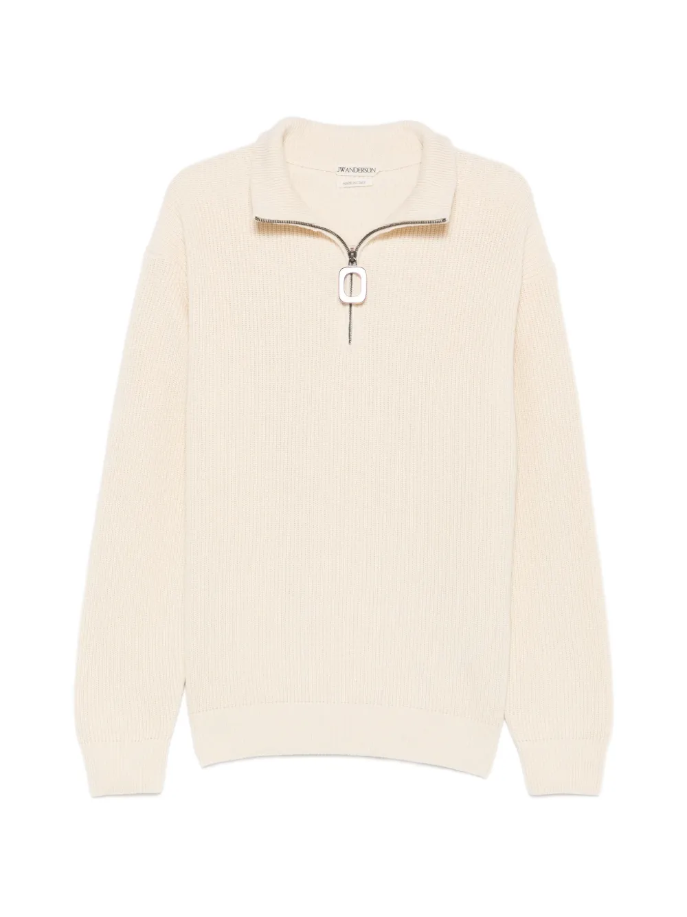 JW Anderson half-zip ribbed-knit sweater - Toni neutri
