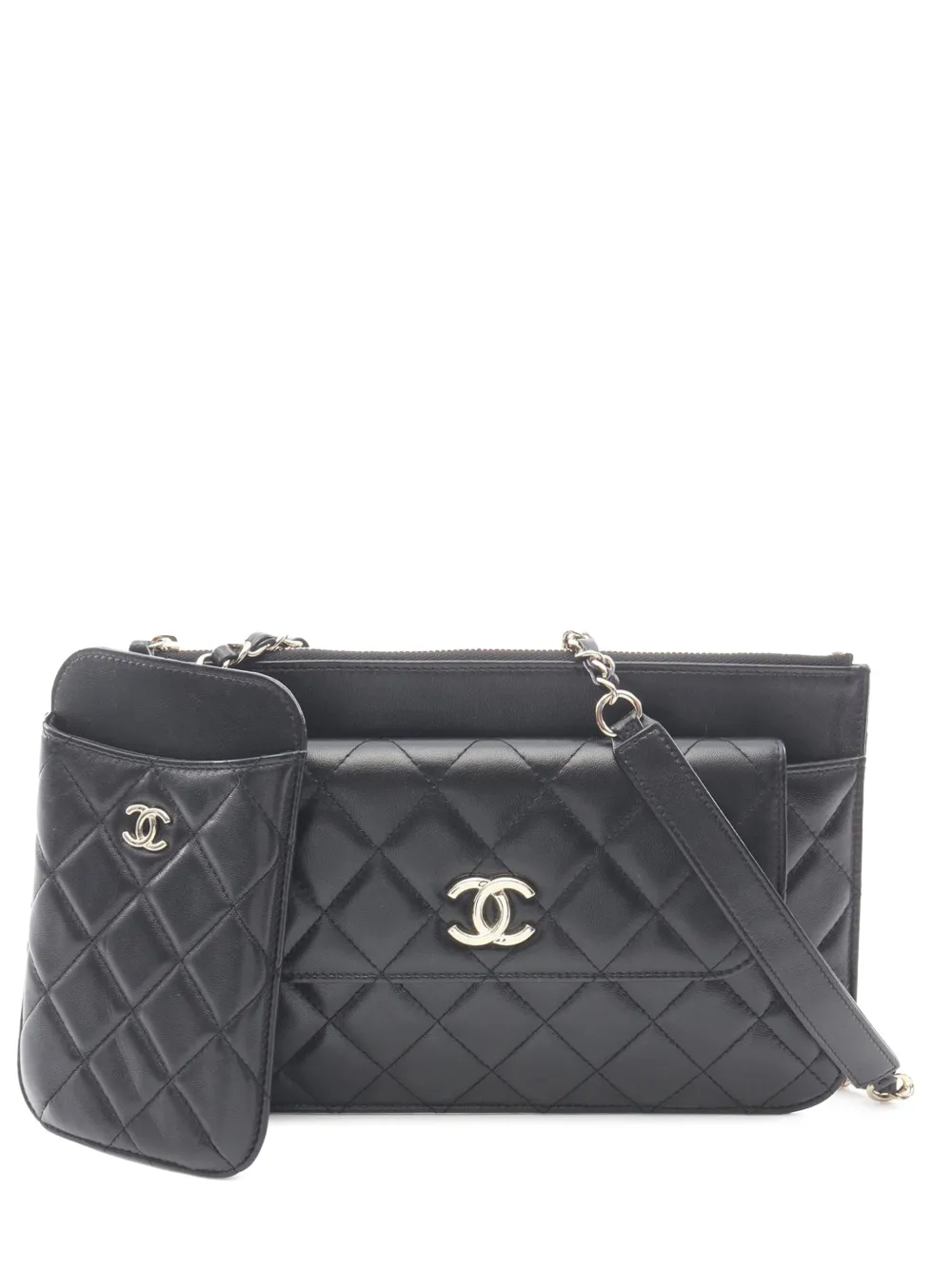 CHANEL Pre-Owned 2020 CC Quilted Lambskin Multi-Pochette crossbody bag - Black