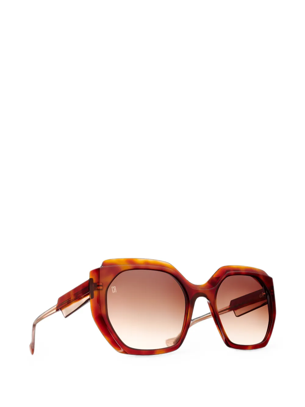 Caroline Abram Patrizia Geometric-frame Sunglasses In Brown