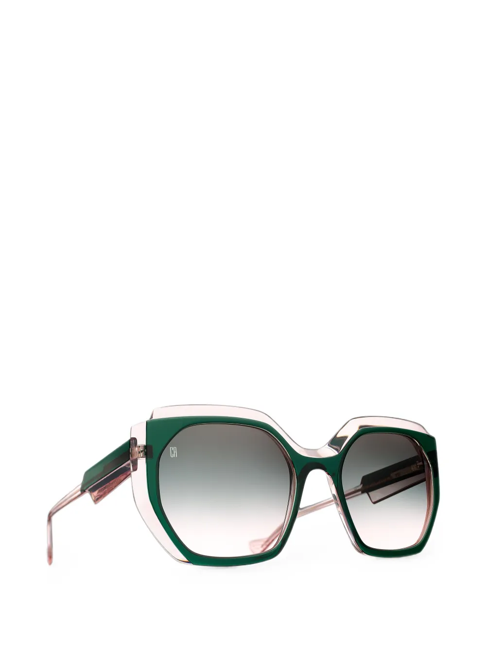 Caroline Abram Patrizia geometric-frame sunglasses - Verde