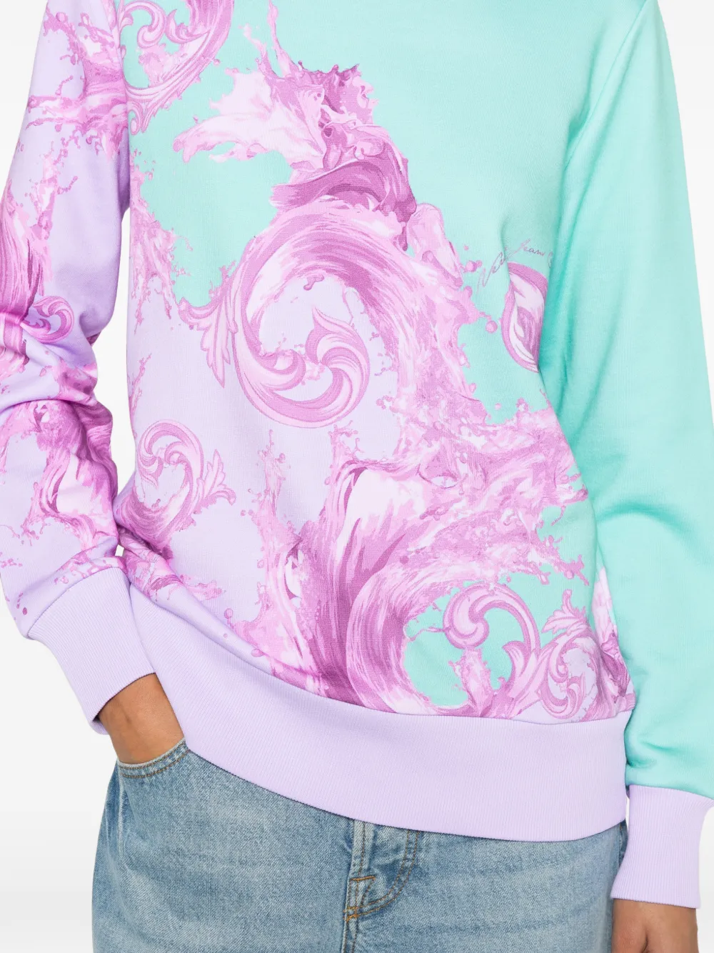 Versace Jeans Couture Sweater met barokprint Paars