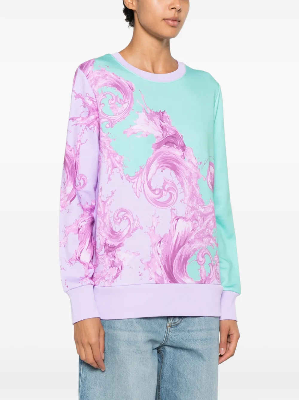 Versace Jeans Couture Sweater met barokprint Paars