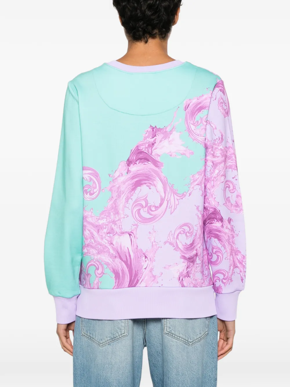 Versace Jeans Couture Sweater met barokprint Paars