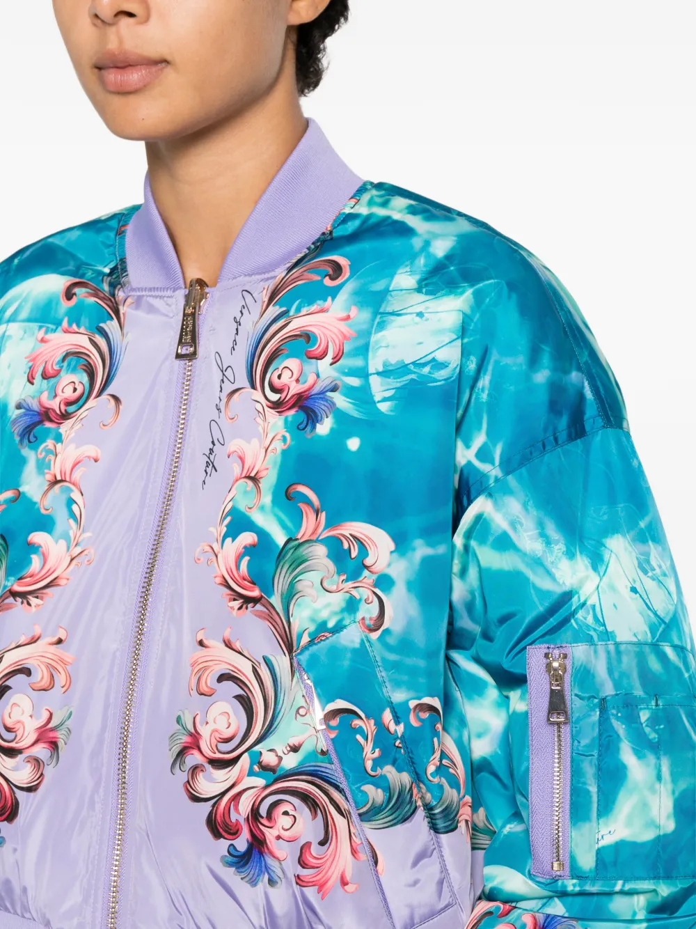 Versace Jeans Couture Omkeerbaar bomberjack met bloemenprint Blauw