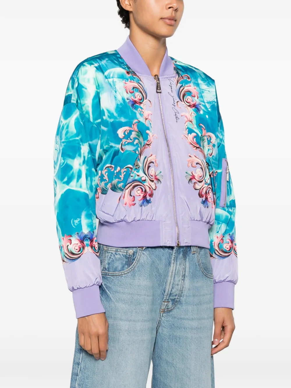 Versace Jeans Couture Omkeerbaar bomberjack met bloemenprint Blauw