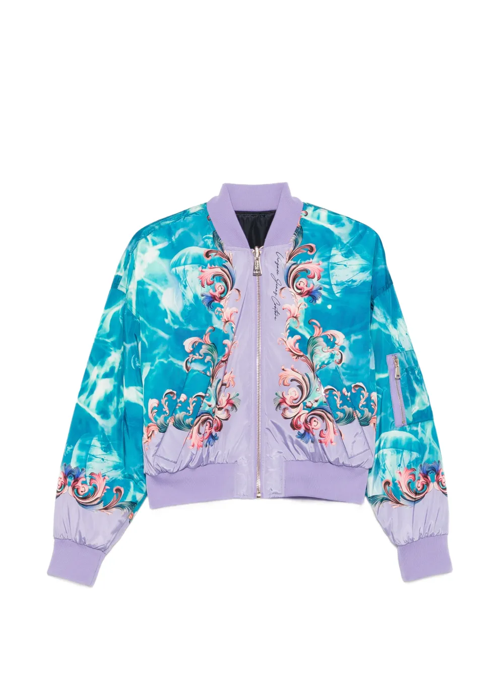 Versace Jeans Couture reversible floral-print bomber jacket - Blu