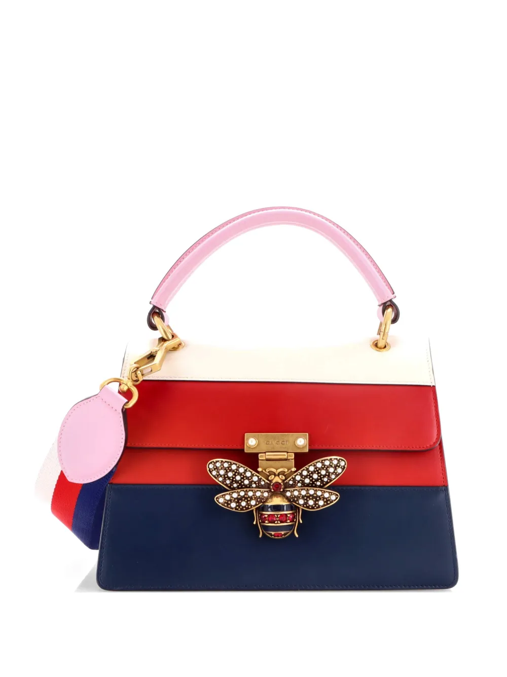 Gucci Pre-Owned Queen Margaret Top Handle Bag Colorblock Leather Small satchel - Blu