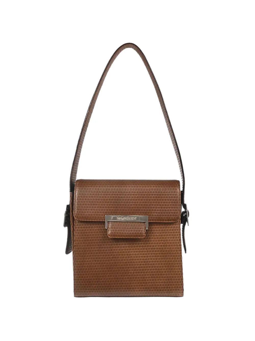 Saint Laurent Pre-Owned 1990-2000s embossed shoulder bag - Marrone