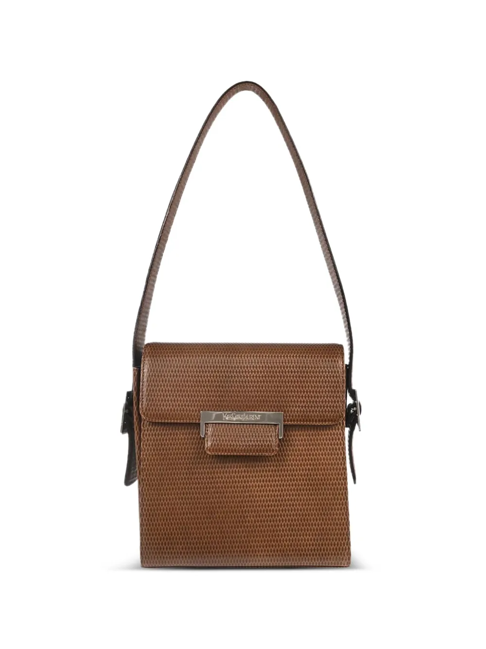 Saint Laurent Pre-Owned 1990-2000s embossed shoulder bag - Marrone