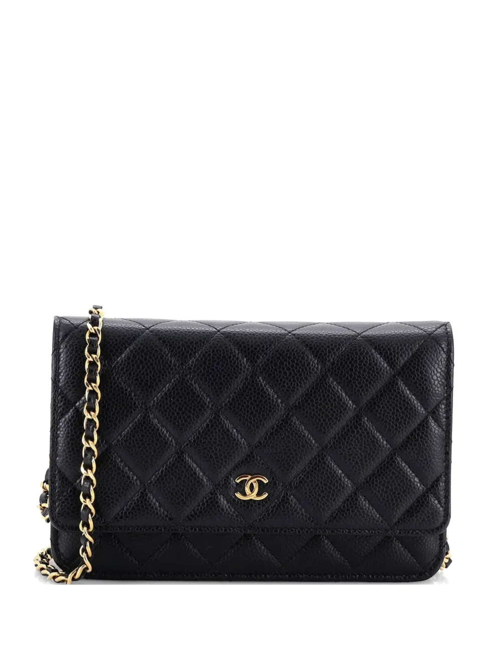 CHANEL Pre-Owned Wallet on Chain Quilted Caviar crossbody bag - Nero