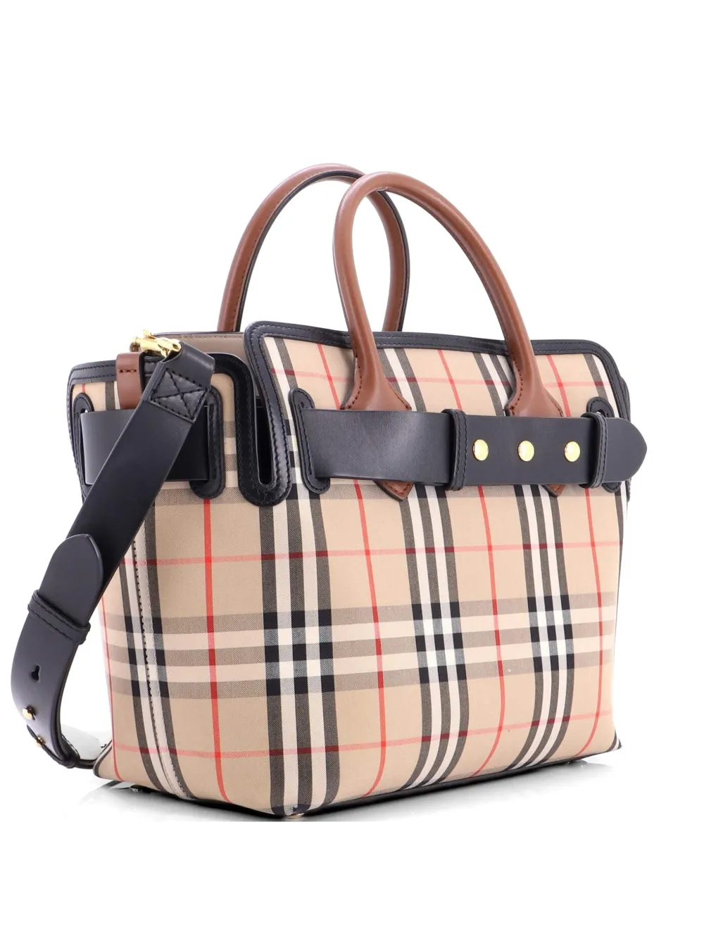 Burberry Pre-Owned Triple Stud Belt Vintage Check Canvas Small tote bag - Schwarz