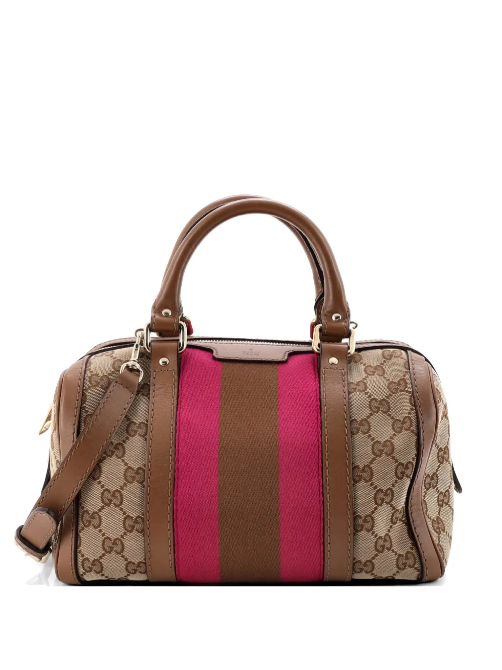 Gucci Pre-Owned Vintage Web Boston Bag GG Canvas Small satchel - Marrone