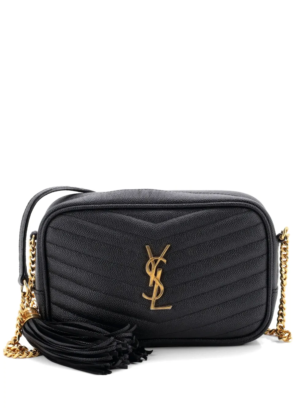Saint Laurent Pre-Owned Lou Camera Bag Matelasse Chevron Leather Mini crossbody bag - Nero
