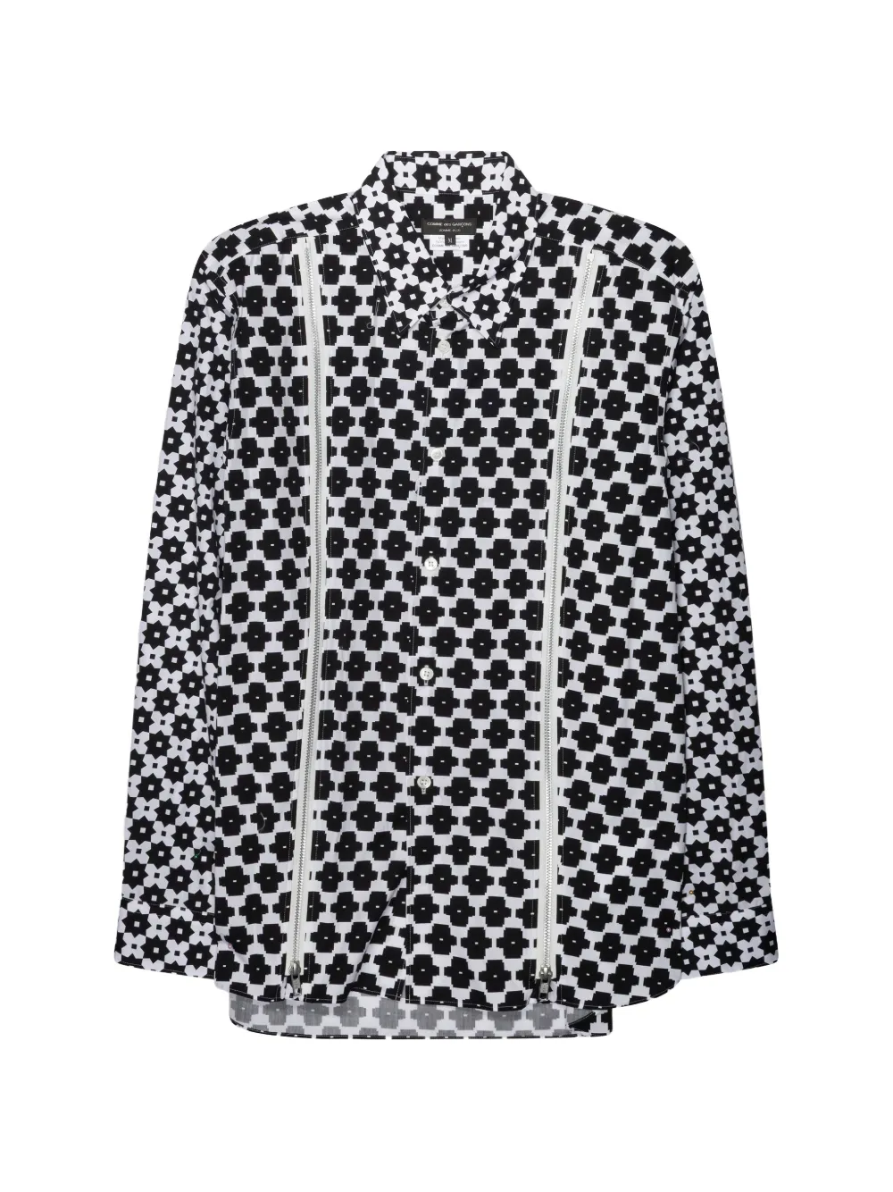 Comme des Garçons Homme patterned zip-detail shirt - Bianco