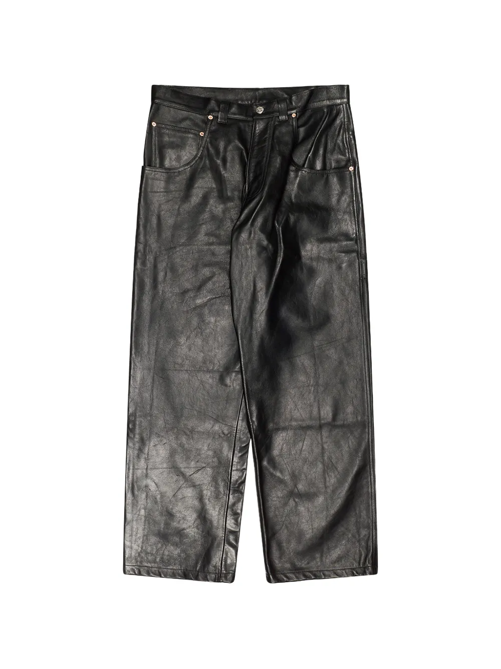 VETEMENTS Hip-Hop leather track pants - Nero