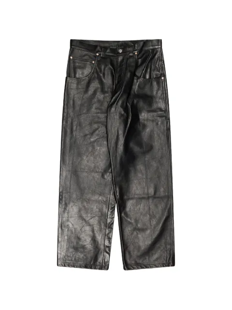 VETEMENTS Hip-Hop leather track pants