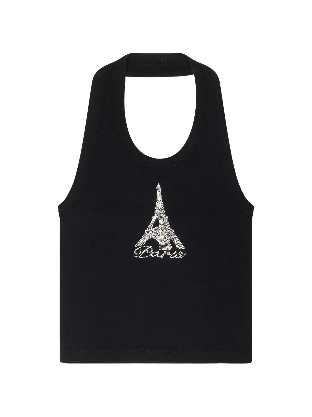 VETEMENTS crystal-embellished halterneck tank top - Nero