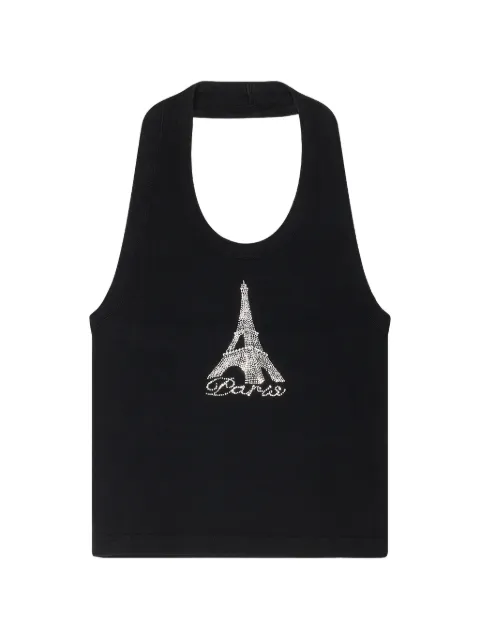 VETEMENTS crystal-embellished halterneck tank top