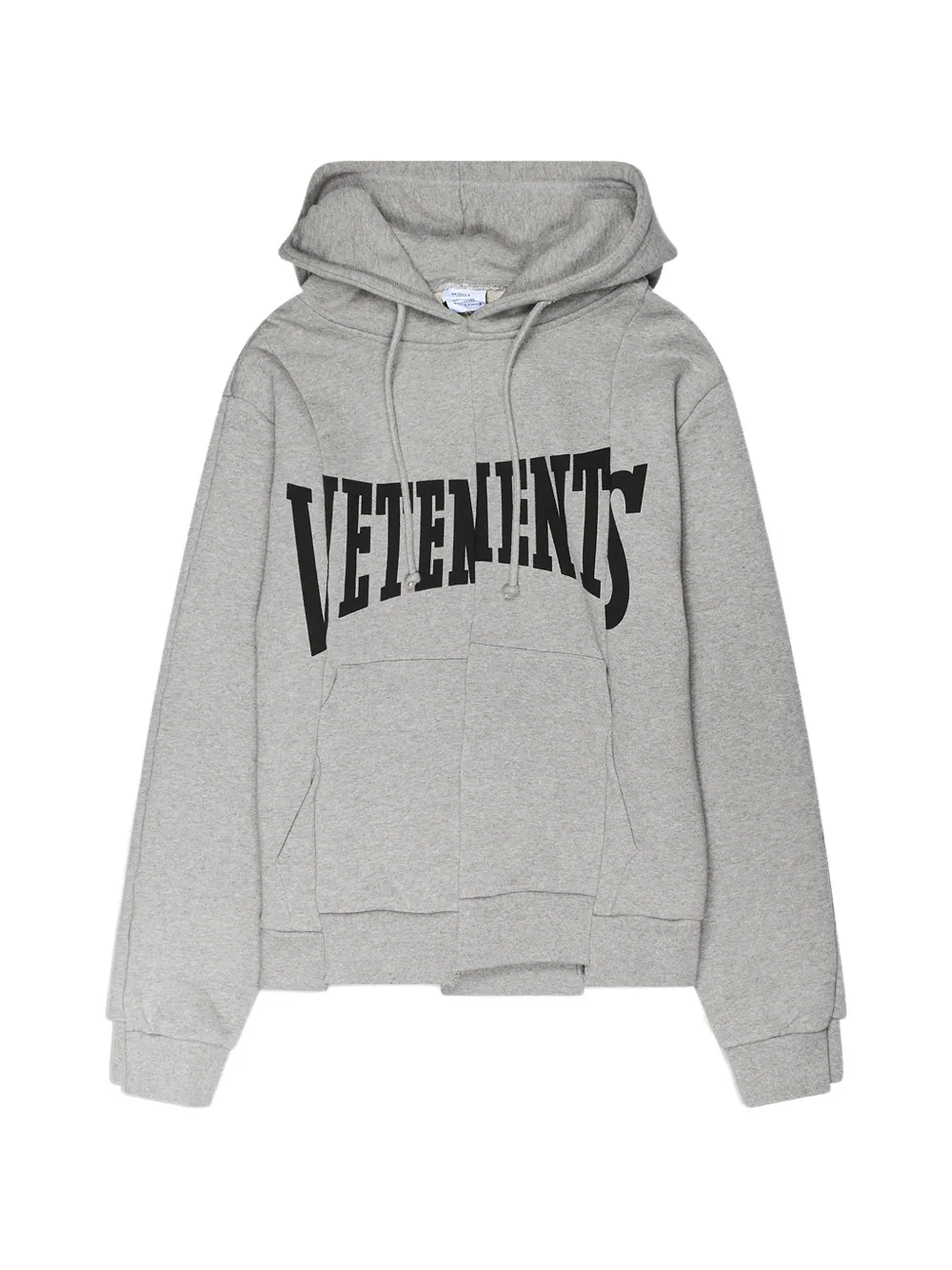 VETEMENTS cut-up logo hoodie - Grey