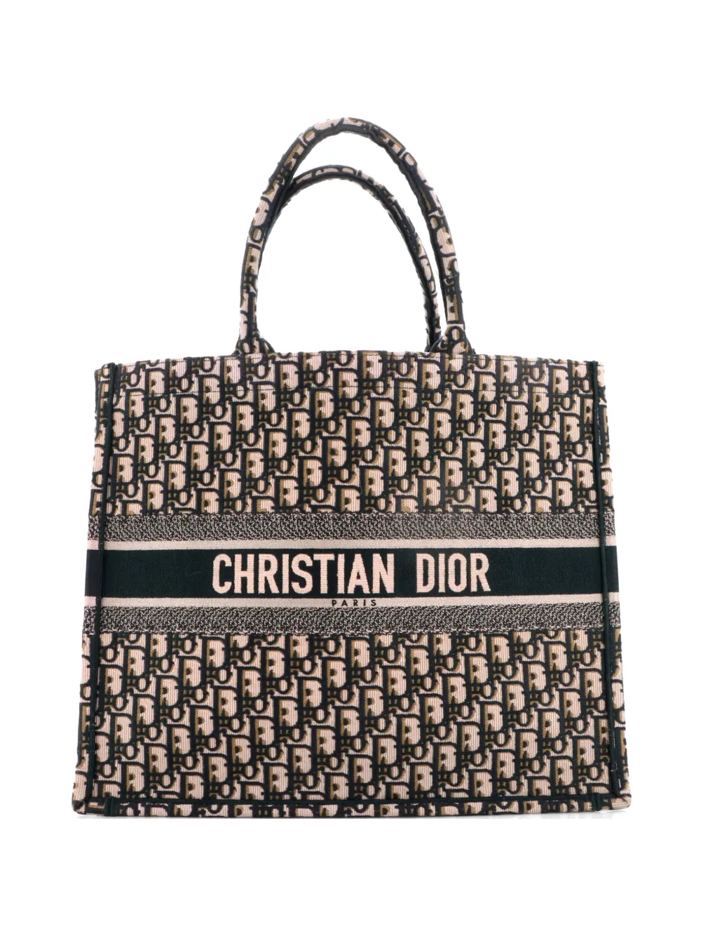 Christian Dior Pre-Owned Borsa tote Book grande in tela con motivo Oblique - Verde