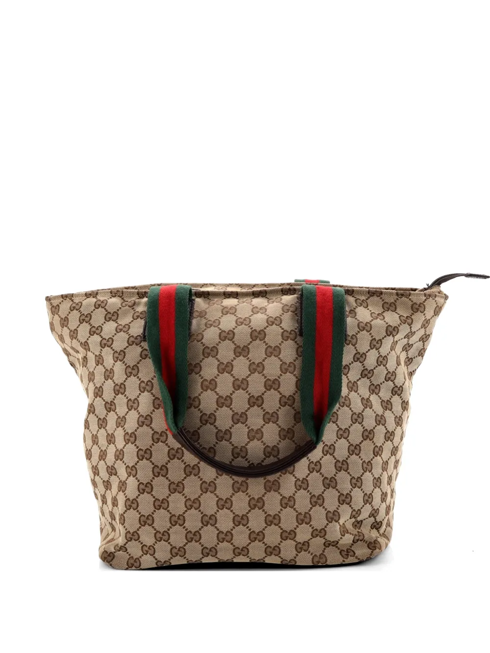Gucci Pre-Owned Web Zip GG Canvas Large tote bag - Braun