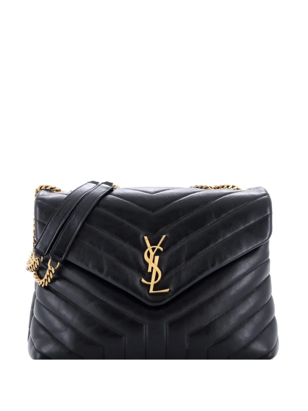 Saint Laurent Pre-Owned Loulou Matelasse Chevron Leather Medium shoulder bag - Nero