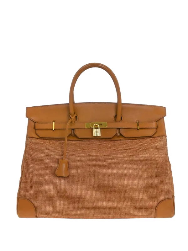 Hermès Pre-owned 1998 40 Birkin Toile H Gulliver Tote Bag in Brown