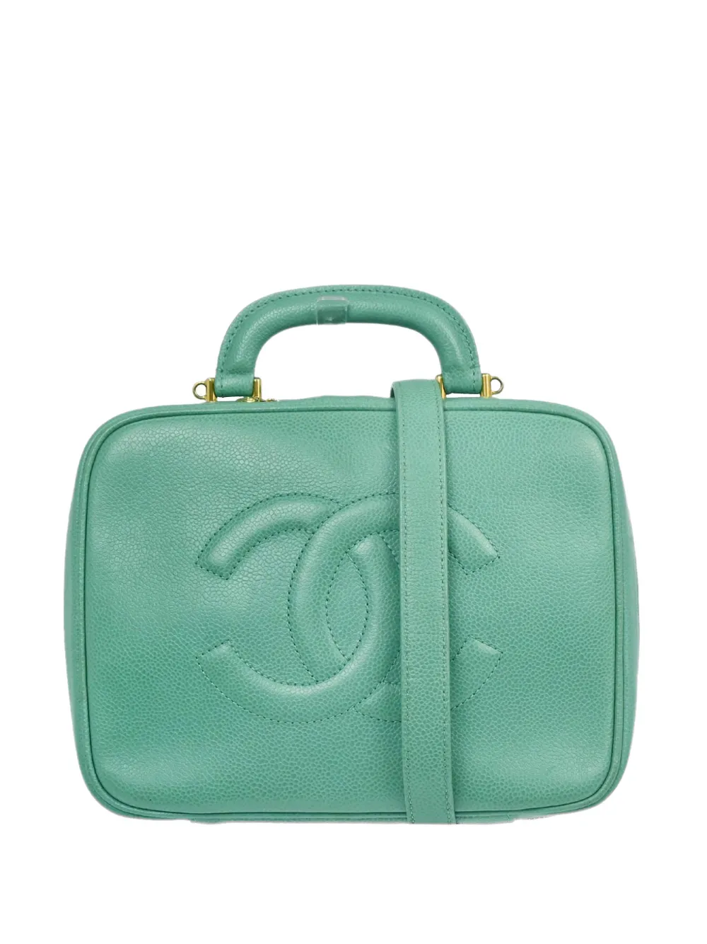 CHANEL Pre-Owned 1998 interlocking-CC vanity tote bag - Verde