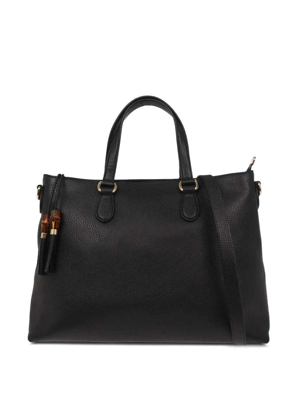 Gucci Pre-Owned 1990-2000s Bamboo tassel-detail leather tote bag - Nero