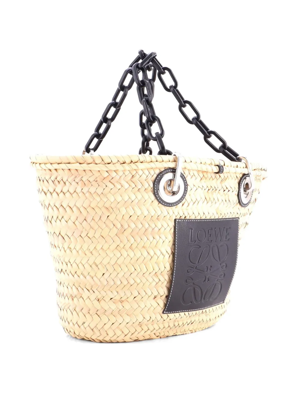 Loewe Pre-Owned Basket Chain Raffia Medium tote bag - Toni neutri