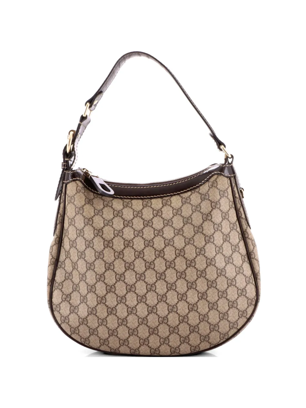 Gucci Pre-Owned Mittelgroße GG Canvas- und Lack-Tasche mit Reißverschluss - Braun