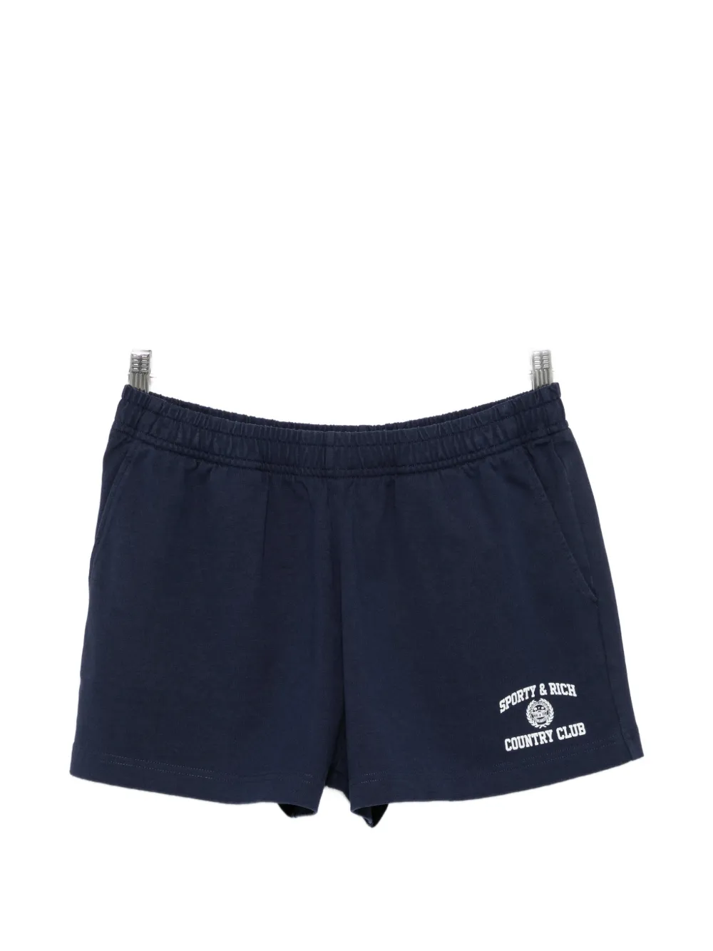 Sporty & Rich logo-print elasticated-waist shorts - Blue