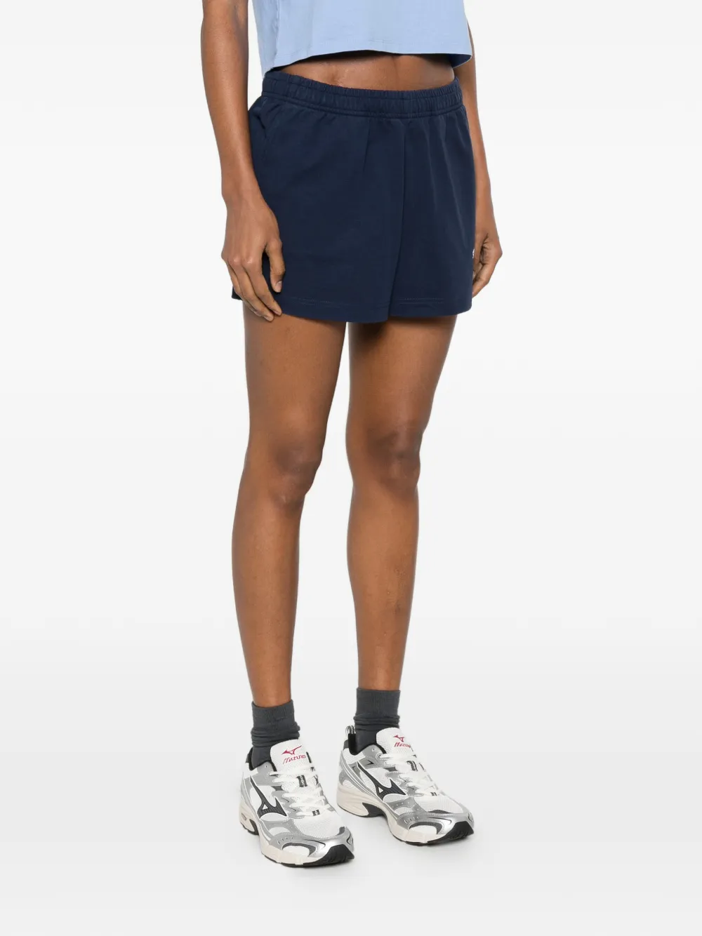 Sporty & Rich Shorts met logopatch Blauw