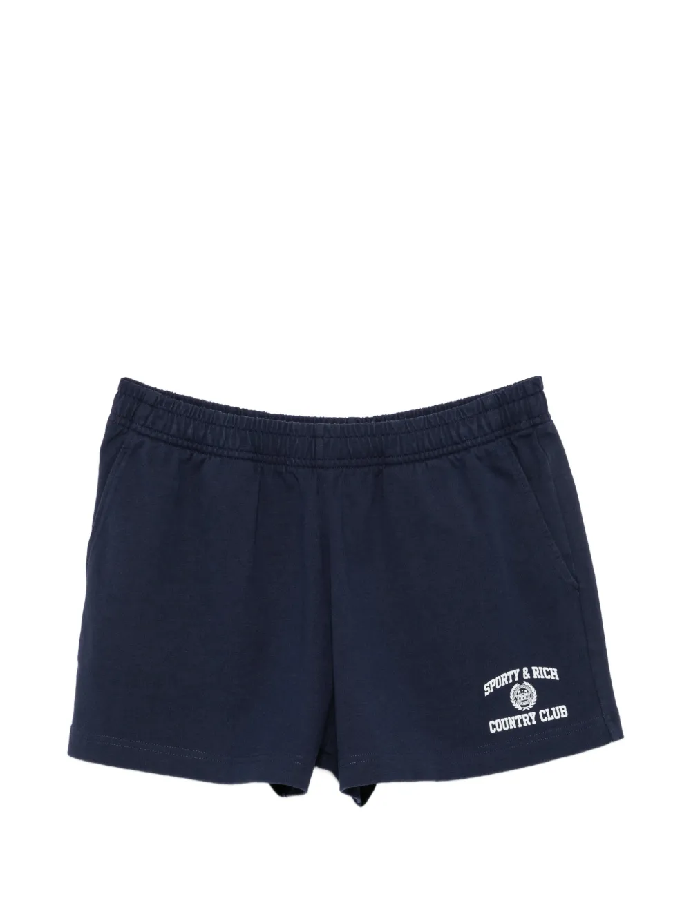 Sporty & Rich logo-print elasticated-waist shorts - Blu