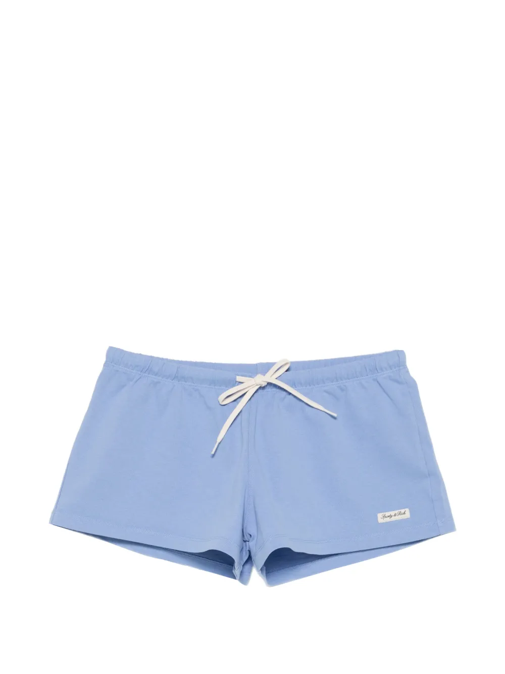 Sporty & Rich drawstring-waist logo-patch shorts - Blu
