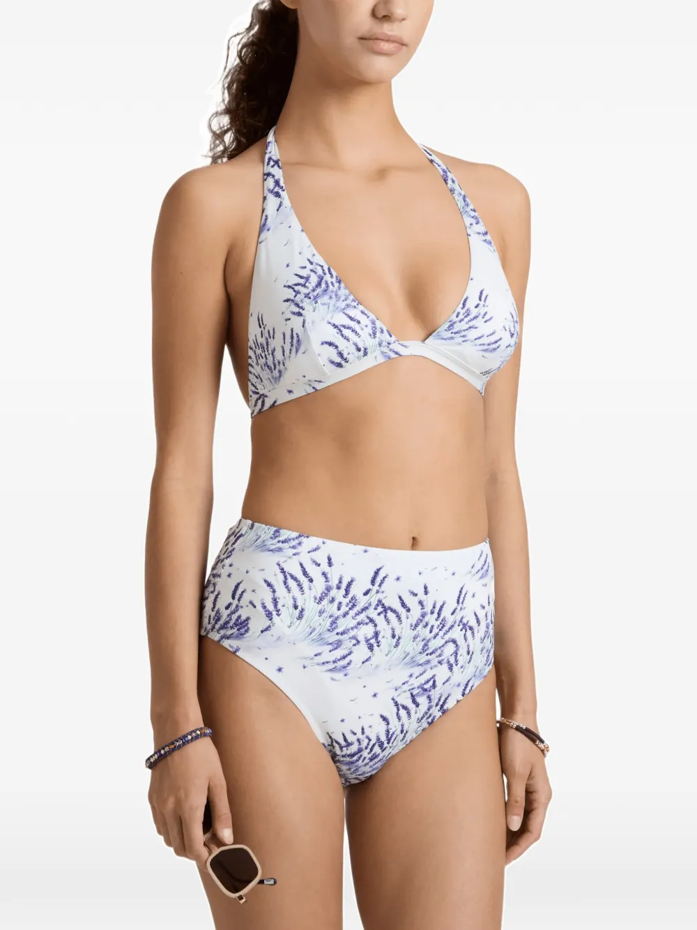 Vilebrequin Bikinislip met lavendelprint Wit