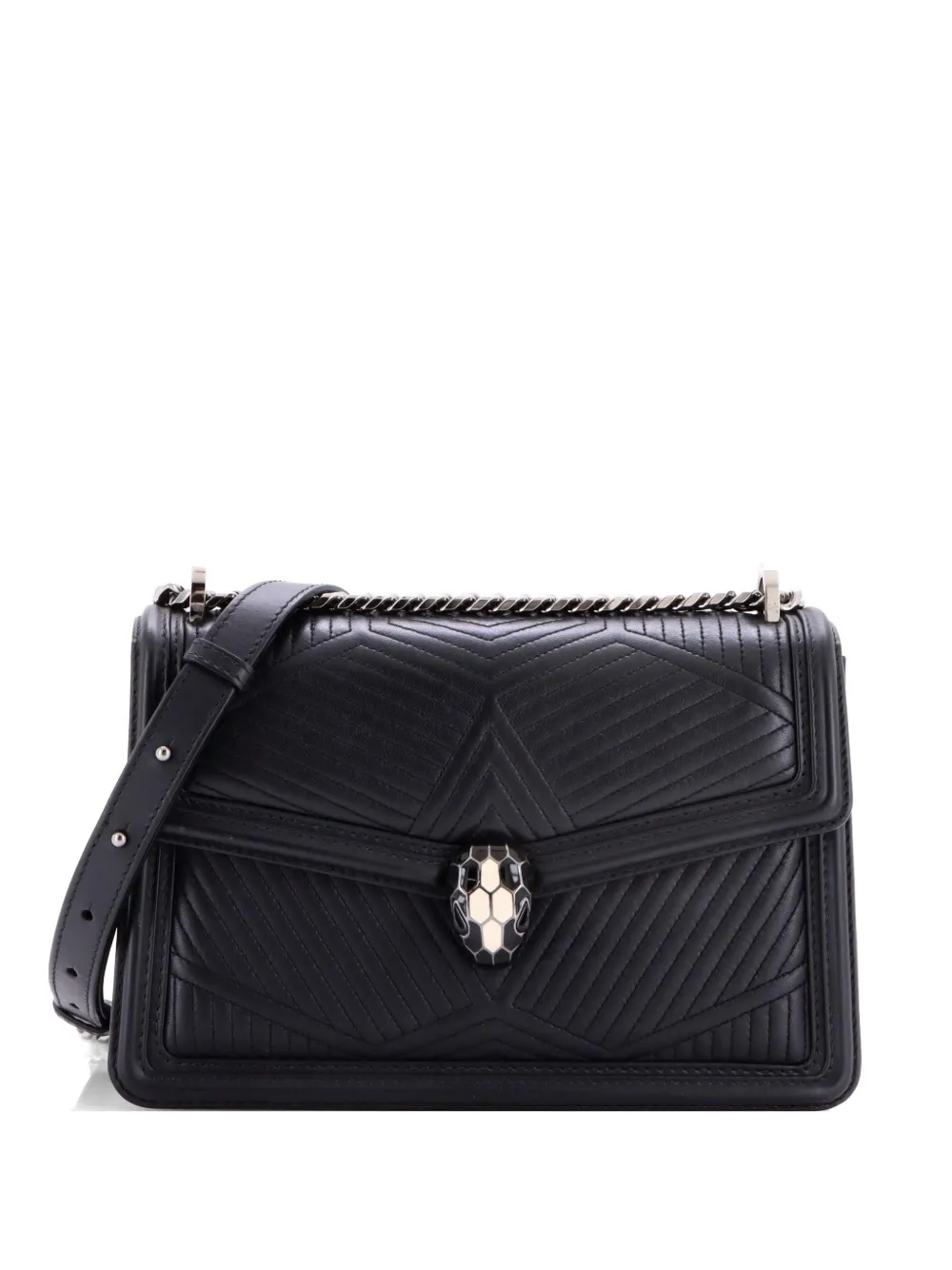 Bvlgari Pre-Owned Serpenti Forever Shoulder Bag Quilted Leather Small crossbody bag - Nero