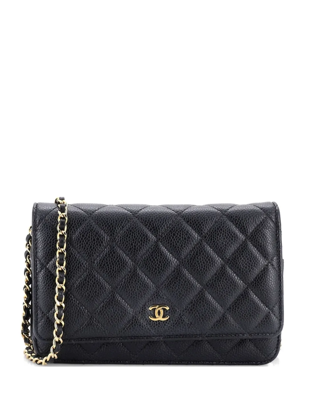CHANEL Pre-Owned Wallet on Chain Quilted Caviar crossbody bag - Nero