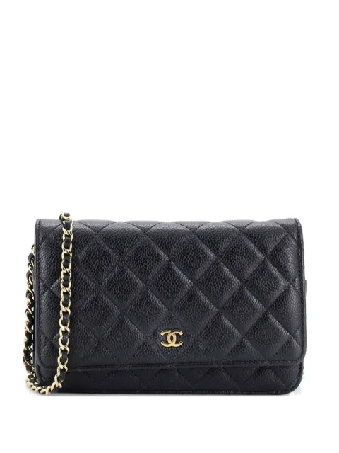 CHANEL Pre-Owned Wallet on Chain Quilted Caviar crossbody bag