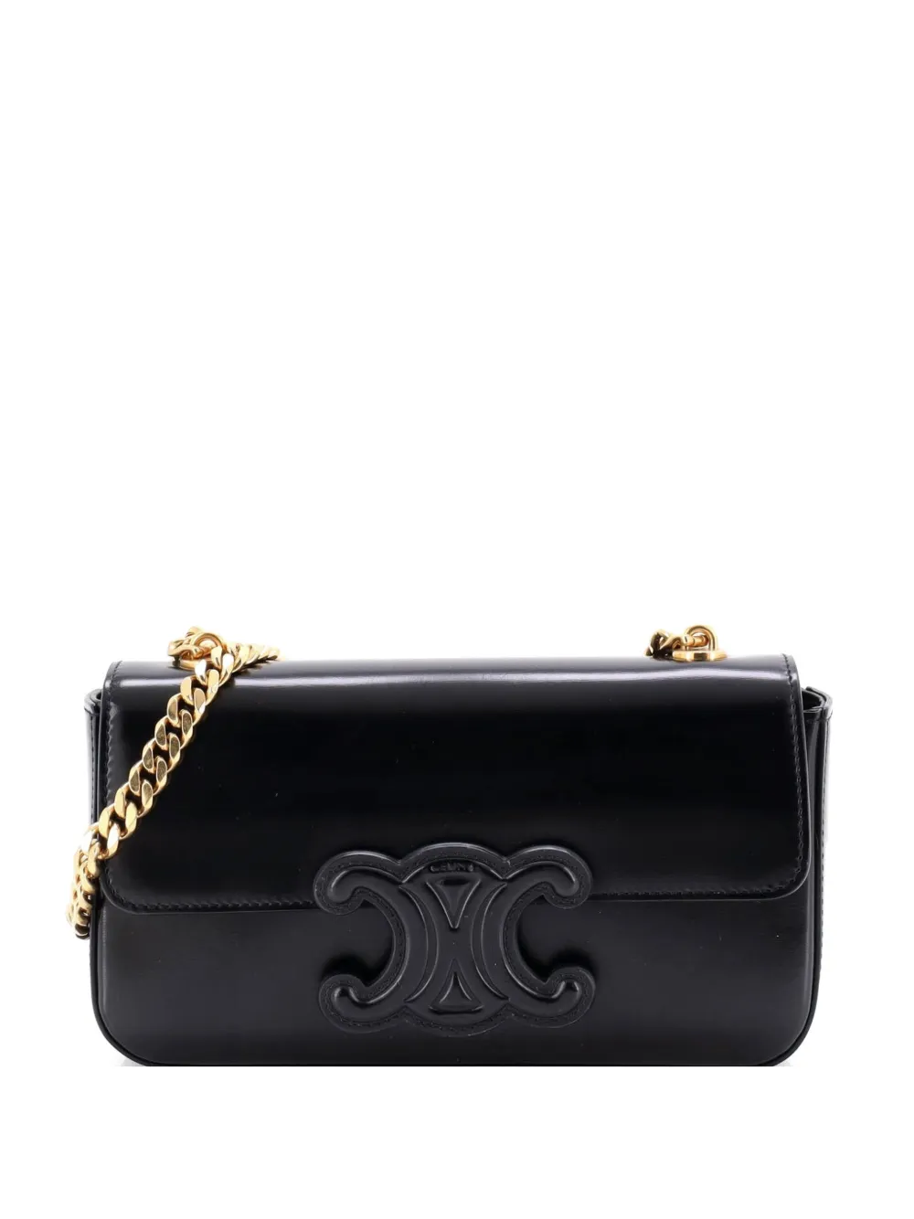 Celine Pre-Owned Triomphe Chain Leather Small shoulder bag - Nero
