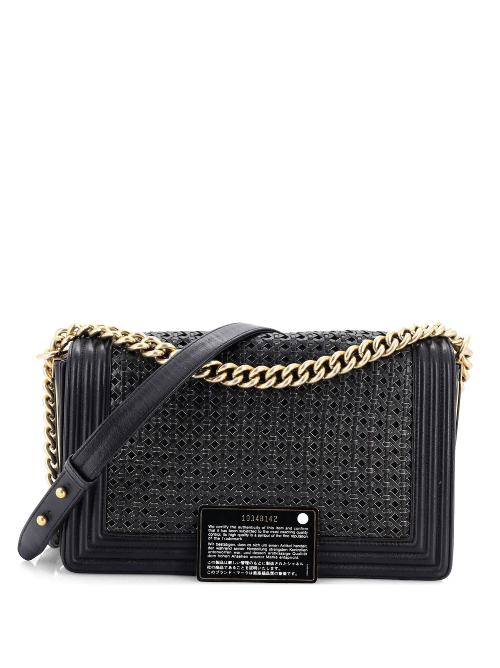 CHANEL Pre-Owned Boy Flap Bag Braided Sheepskin Old Medium shoulder bag - Black