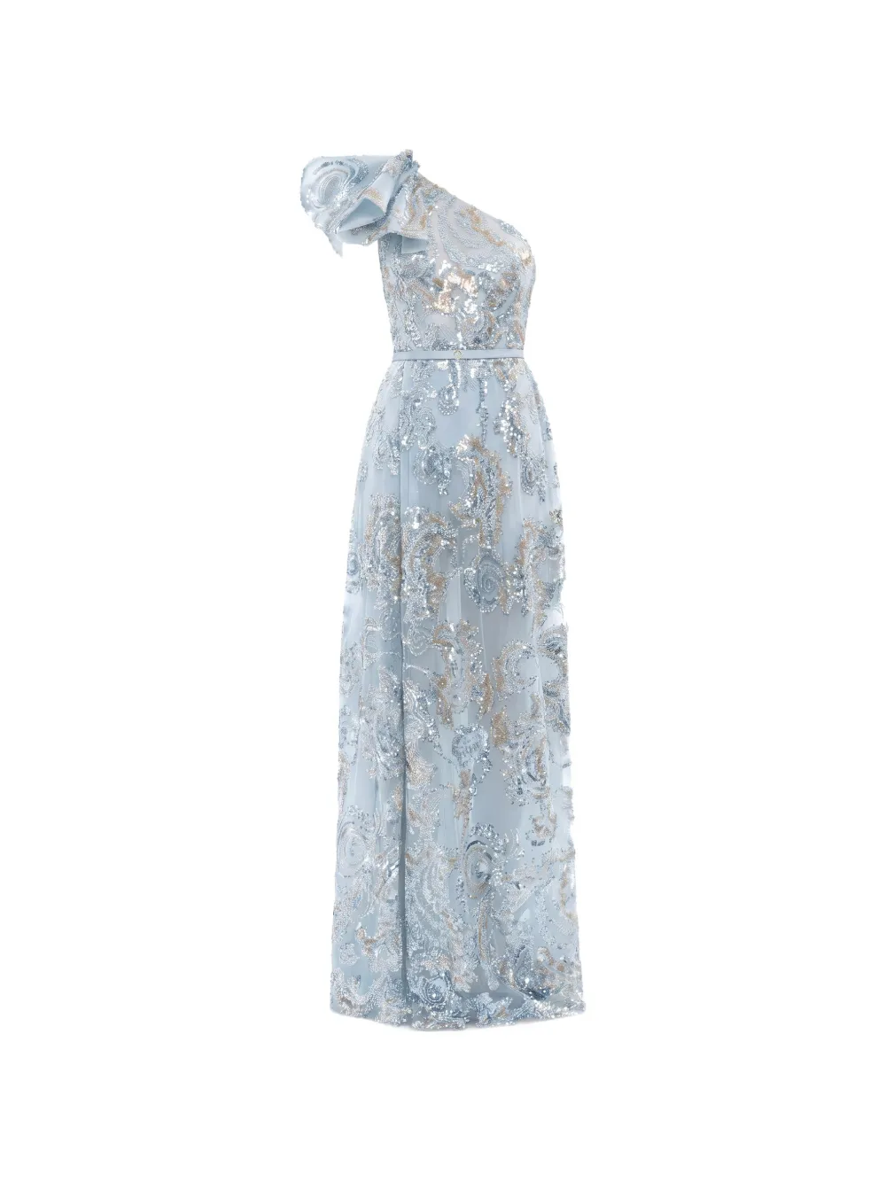 Saiid Kobeisy ruffled sequin-embroidered maxi dress - Blu