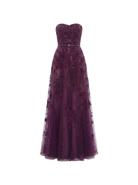 Saiid Kobeisy embroidered strapless maxi dress