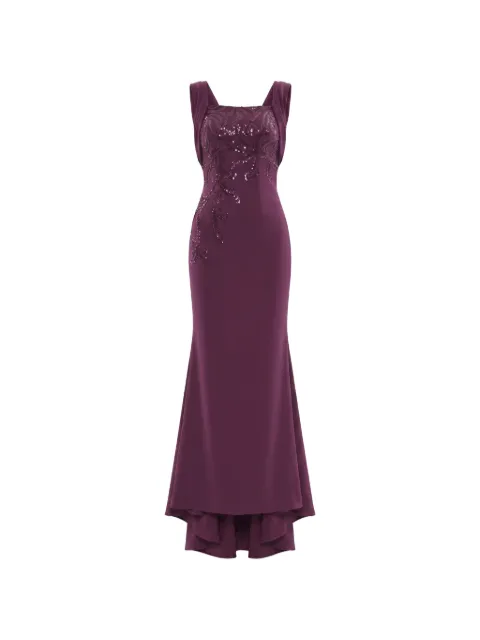 Saiid Kobeisy sequin-embellished draped-back maxi dress