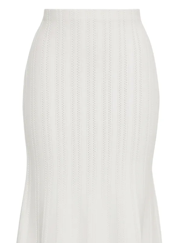 Adam Lippes Lyra Pointelle-knit Midi Skirt in White