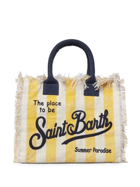 MC2 Saint Barth Colette striped frayed tote bag