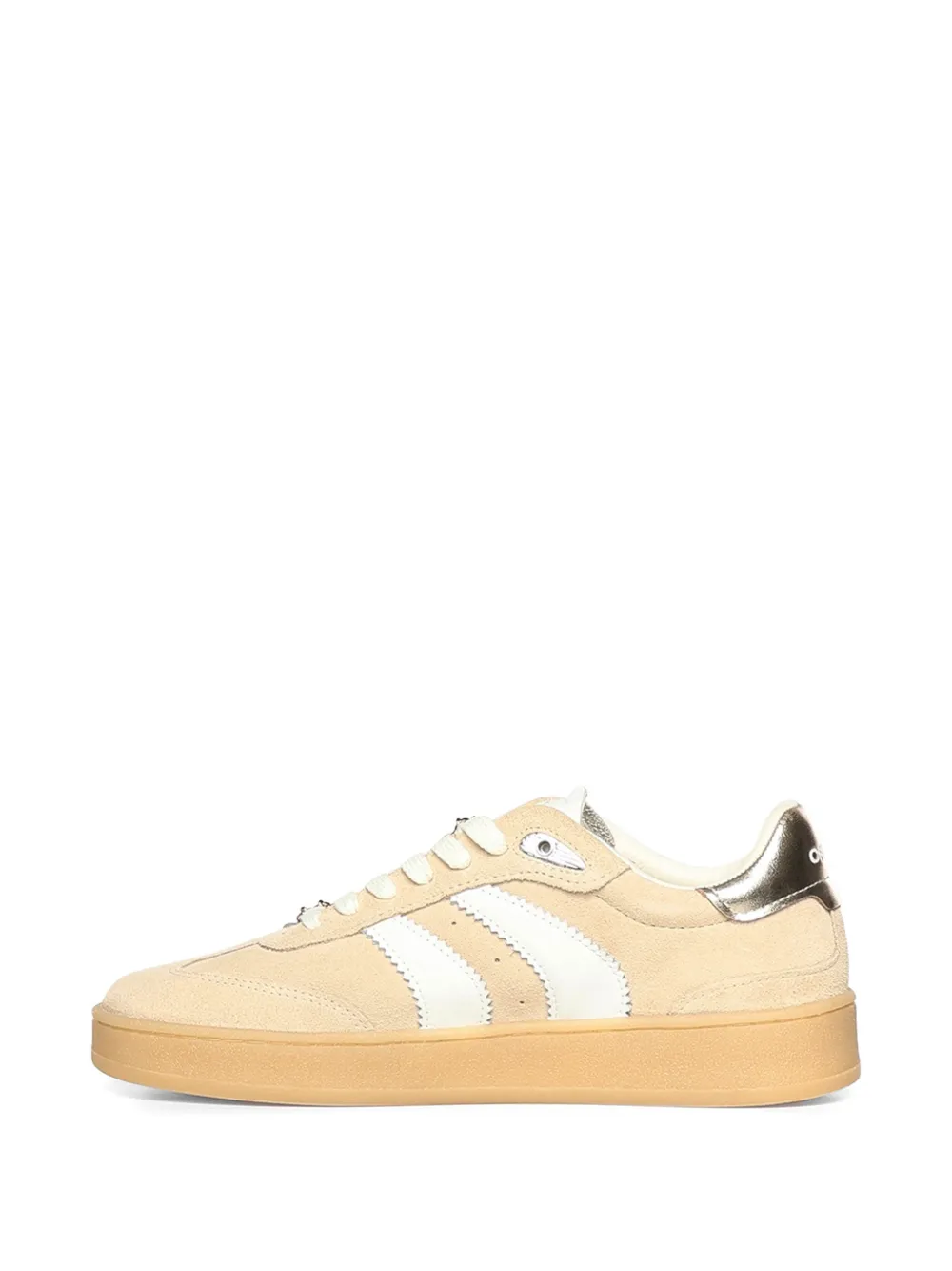 Crime London Wembley chain-detail suede sneakers Beige