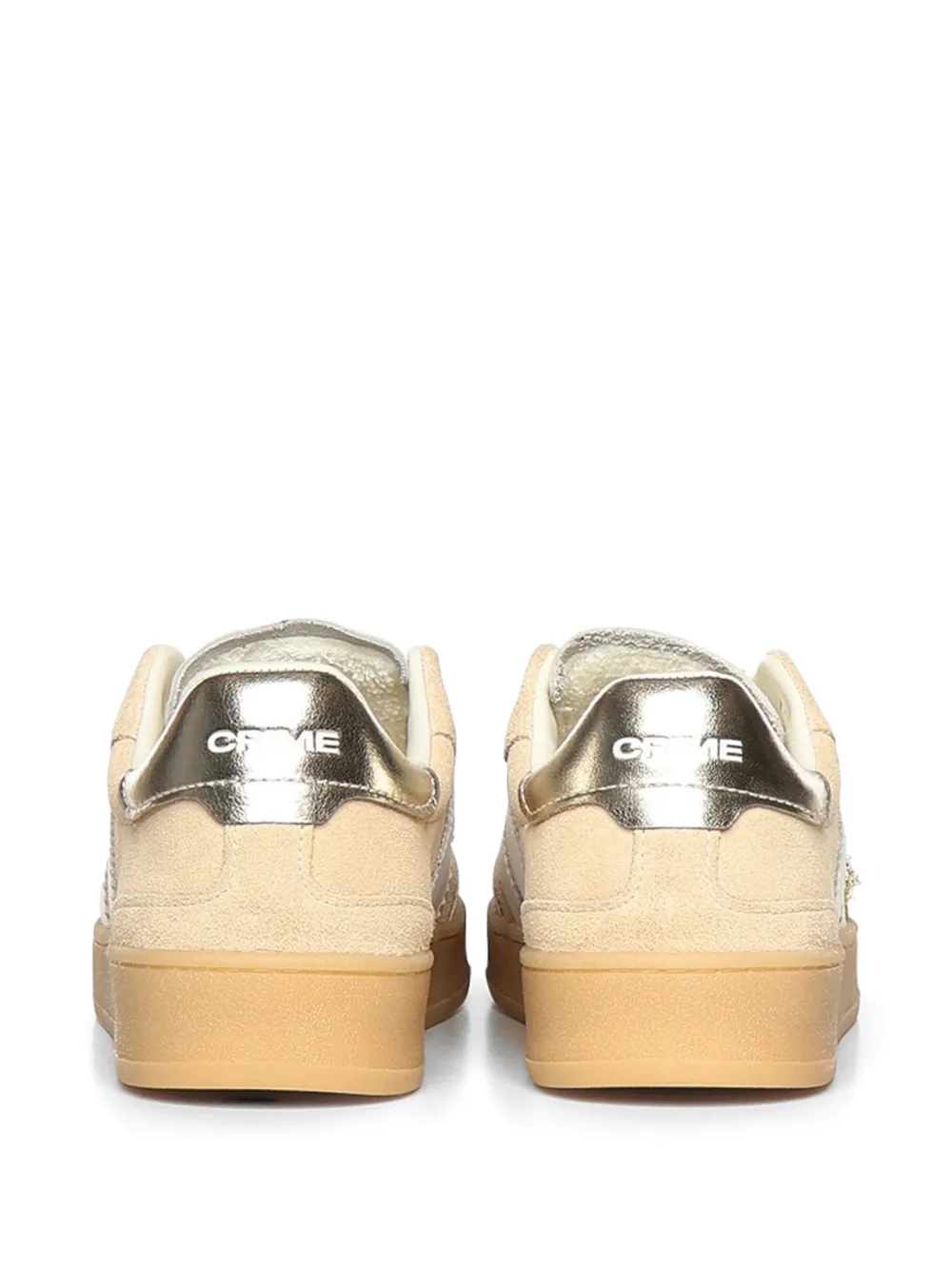Crime London Wembley chain-detail suede sneakers Beige