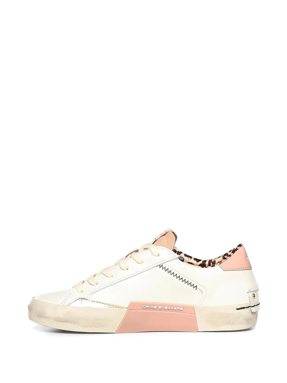 Crime London Distressed lace-up sneakers Wit
