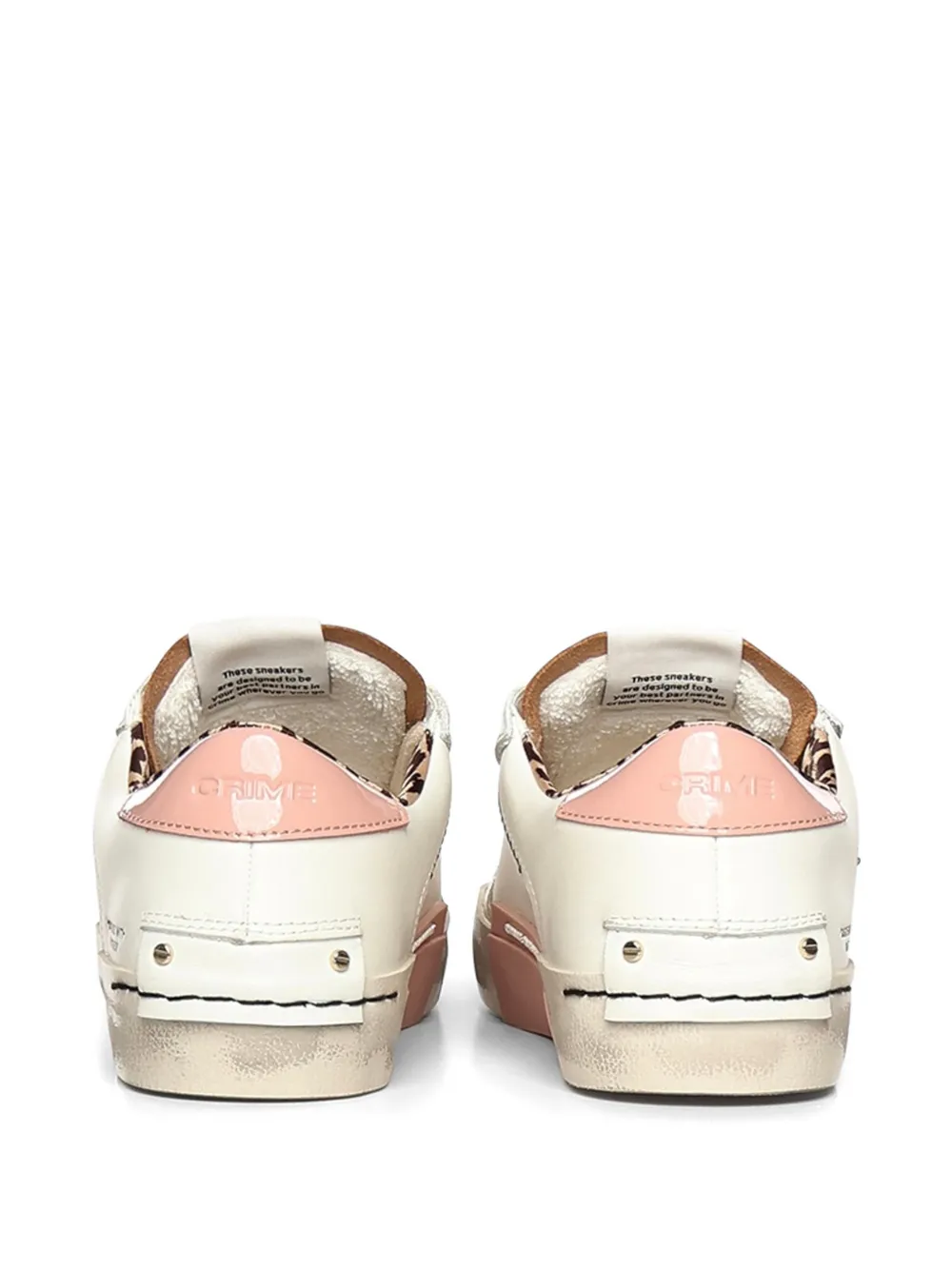 Crime London Distressed lace-up sneakers Wit